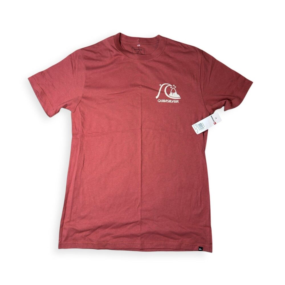 Quiksilver Graphic T-Shirt Size Medium Red Shirt Retro 100% Cotton Skate Y2K New
